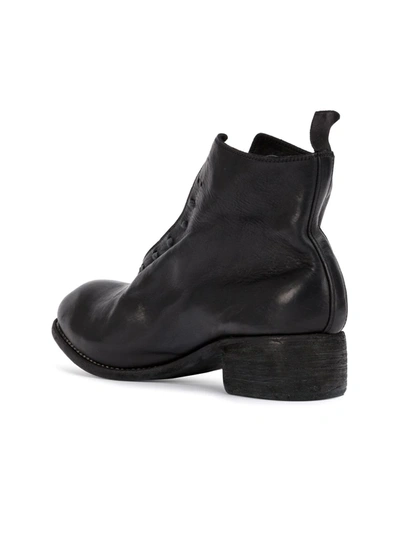 Shop Guidi Slouched Lace Up Ankle Boots In Black