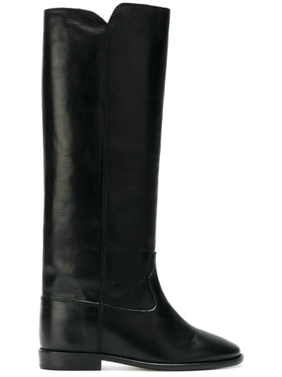 Shop Isabel Marant Calf-high Boots In Black