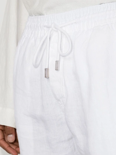 Shop Vilebrequin Baie Linen Cargo Shorts In White