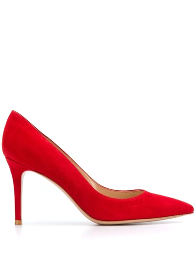Shop Gianvito Rossi Pointed-toe Pumps In Red