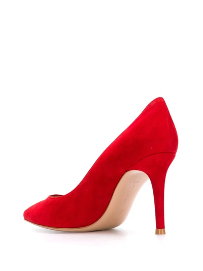 Shop Gianvito Rossi Pointed-toe Pumps In Red