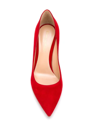 Shop Gianvito Rossi Pointed-toe Pumps In Red