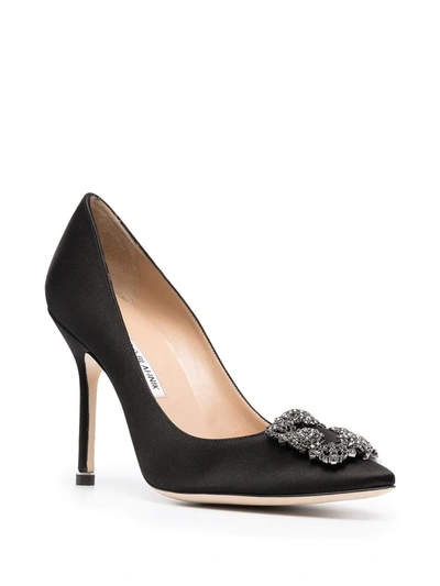 Shop Manolo Blahnik Hangisi 105mm Jewel Buckle Pumps In Black