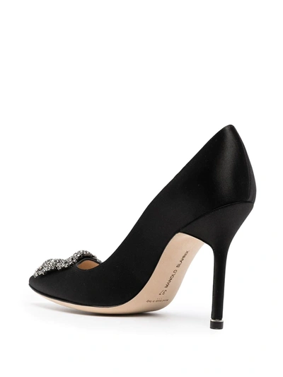 Shop Manolo Blahnik Hangisi 105mm Jewel Buckle Pumps In Black