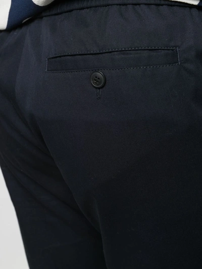 Shop Ami Alexandre Mattiussi Elasticated-waist Cropped Trousers In Blue