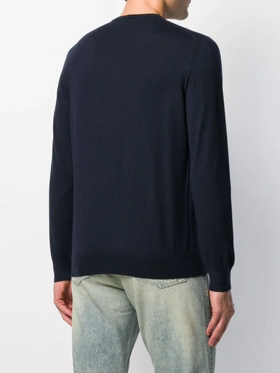 Drumohr Rib-trimmed Cashmere Jumper In Blue