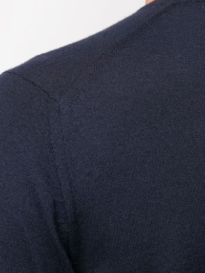 Drumohr Rib-trimmed Cashmere Jumper In Blue