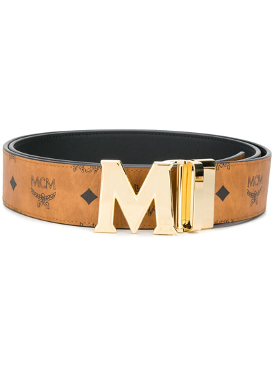 Shop Mcm Claus M Reversible Belt In Brown