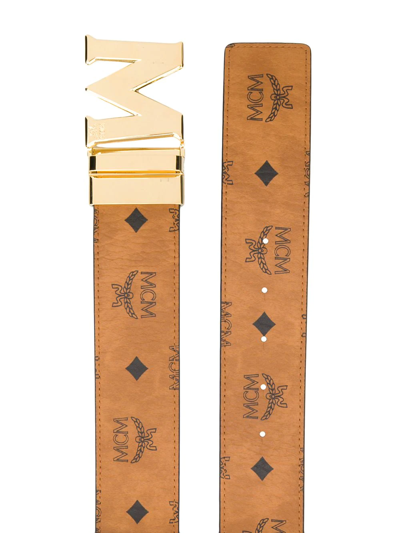 Mcm Claus M Reversible Belt 1" In Visetos In Brown