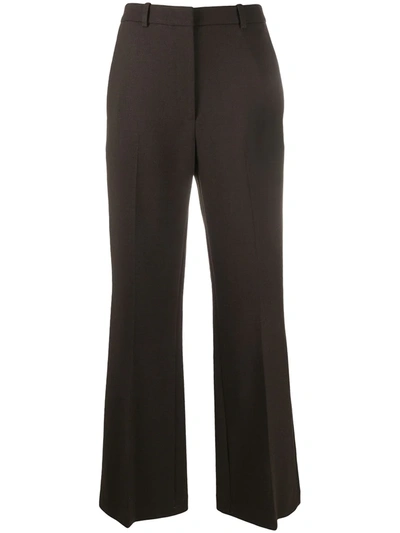 Shop Kenzo Flared Tailored Trousers In Brown