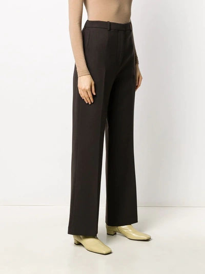 Shop Kenzo Flared Tailored Trousers In Brown