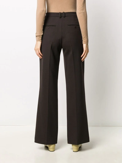 Shop Kenzo Flared Tailored Trousers In Brown