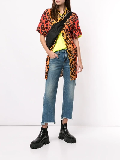 R13 Boy Straight Cropped Frayed Mid-rise Straight-leg Jeans In Blue
