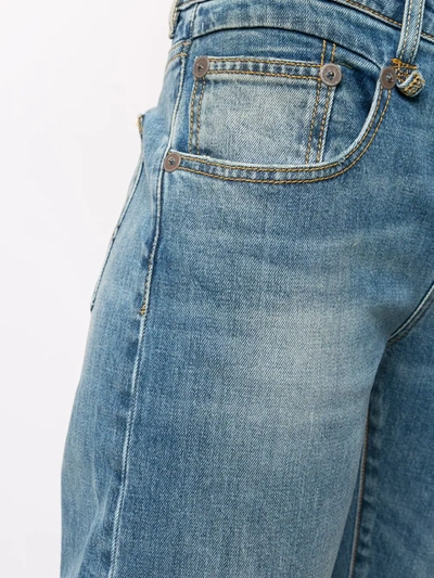R13 Boy Straight Cropped Frayed Mid-rise Straight-leg Jeans In Blue