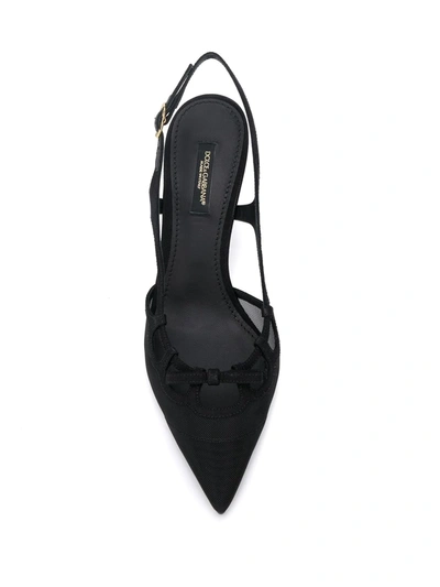 Shop Dolce & Gabbana Cardinal Slingback Mesh Pumps In Black