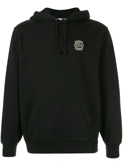 Shop Supreme Lacoste Hooded Sweatshirt In Black