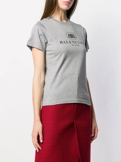 Shop Balenciaga Short-sleeve Fitted T-shirt In Grey