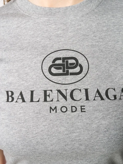 Shop Balenciaga Short-sleeve Fitted T-shirt In Grey
