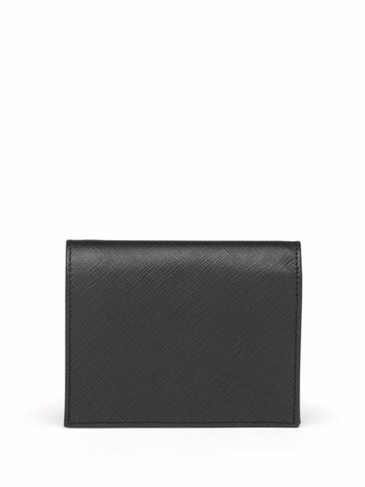 Shop Prada Triangle-logo Saffiano Leather Wallet In Black