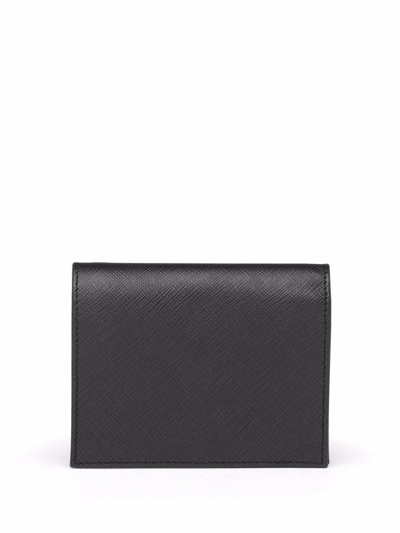 Prada Triangle-logo Saffiano Leather Wallet In Black