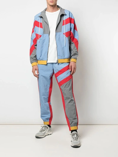 God's Masterful Children Colour Blocked Sport Jacket In Blue