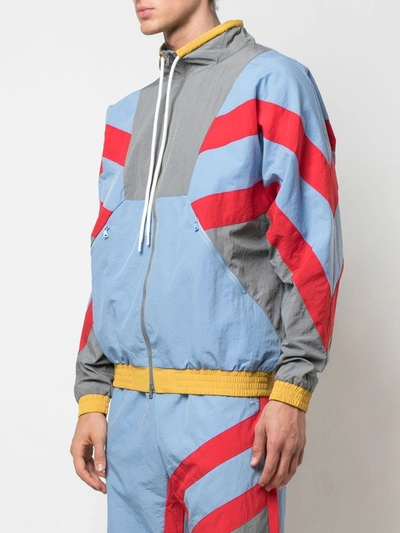 Shop God's Masterful Children Colour Blocked Sport Jacket In Blue