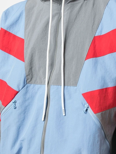 God's Masterful Children Colour Blocked Sport Jacket In Blue