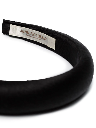 Shop Jennifer Behr Tori Hammered Silk Headband In Black