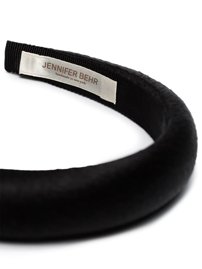 Jennifer Behr Thada Hammered Silk Headband In Black