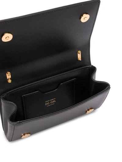 Shop Dolce & Gabbana Dg Girls Leather Phone Bag In Black