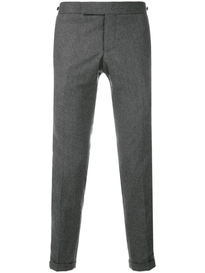 Shop Thom Browne Seamed Elastic Stripe Skinny Wool Trouser In Grey