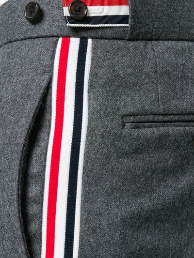 Shop Thom Browne Seamed Elastic Stripe Skinny Wool Trouser In Grey