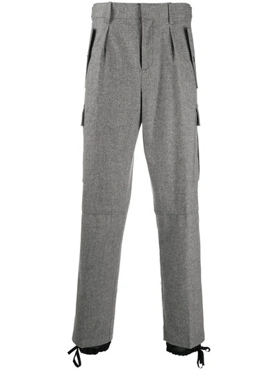 Shop Jw Anderson Double-hem Cargo Trousers In Grey