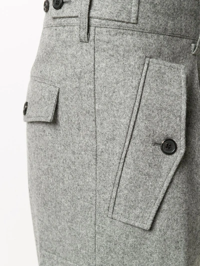 Shop Jw Anderson Double-hem Cargo Trousers In Grey