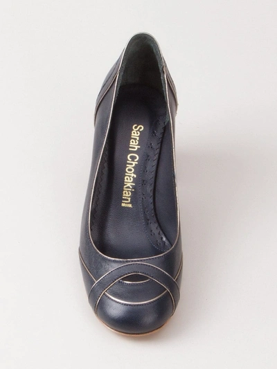 Shop Sarah Chofakian Leather Pumps In Purple