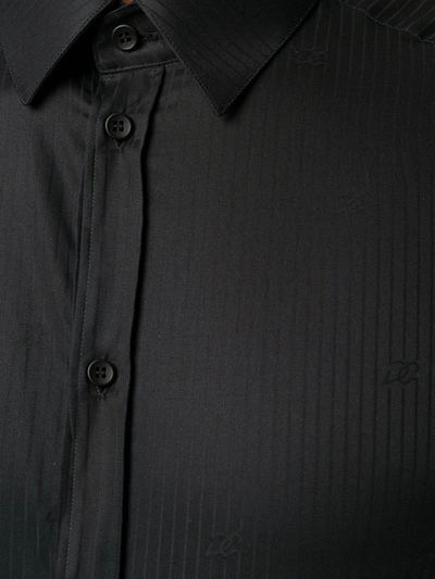 Shop Dolce & Gabbana Pinstripe Long-sleeve Shirt In Black