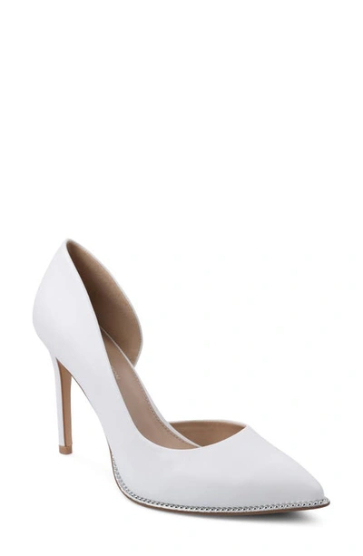 Shop Bcbgeneration Harnoy Point Toe Pump In Bright White Faux Leather