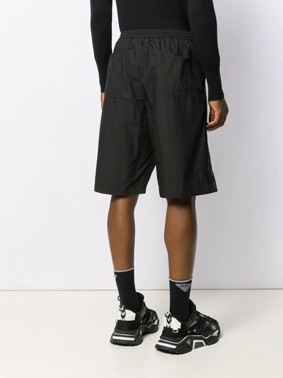 Shop Valentino Vltn Stripe Shorts In Black