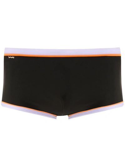 Shop Amir Slama Panelled Trunks In Black