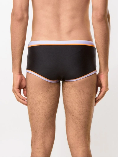 Shop Amir Slama Panelled Trunks In Black