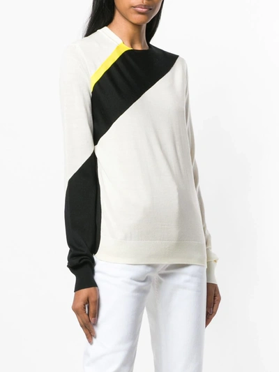 Shop Calvin Klein 205w39nyc Diagonal Stripe Jumper In Neutrals