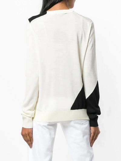 Shop Calvin Klein 205w39nyc Diagonal Stripe Jumper In Neutrals