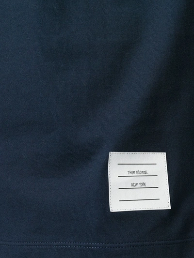 Thom Browne Side Slit Relaxed Short-sleeve Tee In Blue