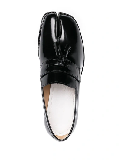 Shop Maison Margiela Tassel Detail Tabi Loafers In Black