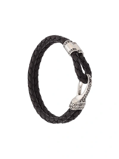 Shop Nialaya Jewelry Braided Double Wrap Bracelet In Black