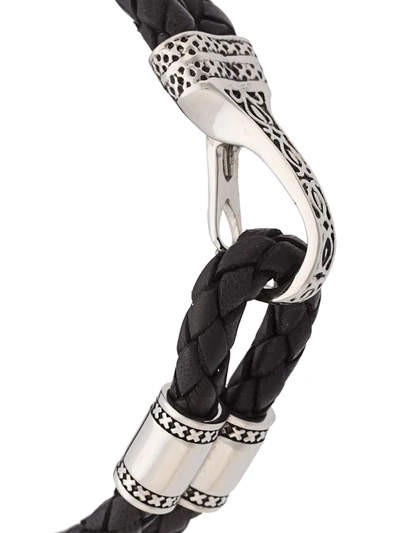 Shop Nialaya Jewelry Braided Double Wrap Bracelet In Black