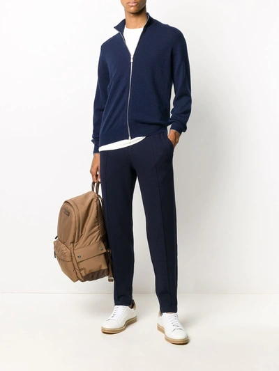 Brunello Cucinelli Wool And Cashmere Blend Cardigan In Blue