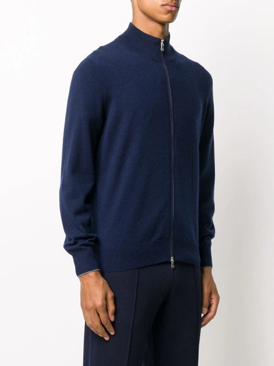 Brunello Cucinelli Wool And Cashmere Blend Cardigan In Blue