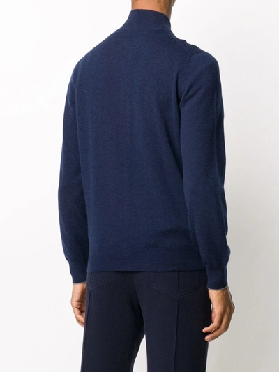 Brunello Cucinelli Wool And Cashmere Blend Cardigan In Blue
