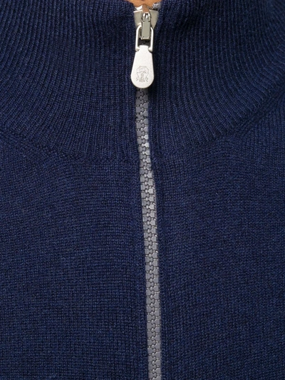 Brunello Cucinelli Wool And Cashmere Blend Cardigan In Blue
